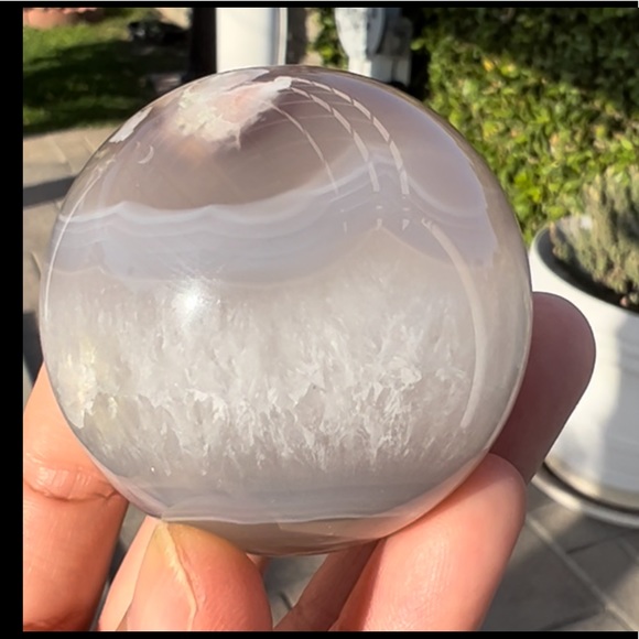 Quartzy Flower Agate Sphere - Picture 5 of 5
